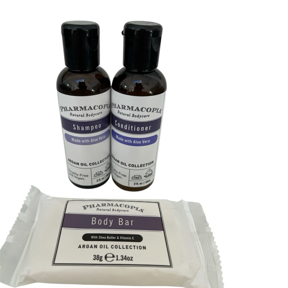Pharmacopia Three Piece Shampoo Conditioner Body Bar Beauty Bundle Travel NEW
